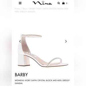 NWT Nina Barby Ivory Block Heel